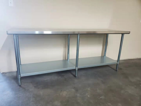 Commercial Work Table WT-E3084- Stainless Steel Top, Galvanized Undershelf  84x30"