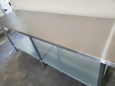 Commercial Work Table WT-E2472- Stainless Steel Top, Galvanized Undershelf  72x24"