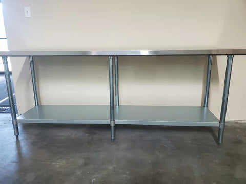 Commercial Work Table WT-E2472- Stainless Steel Top, Galvanized Undershelf  72x24"