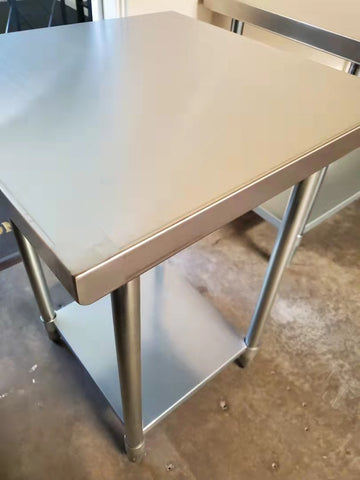 Commercial Work Table WT-E2424- Stainless Steel Top, Galvanized Undershelf  24x24"