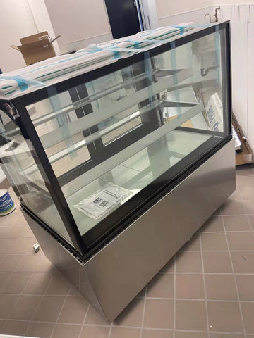 Aceland CW-370 48" Square Glass Stainless Steel Refrigerated Bakery Display Case