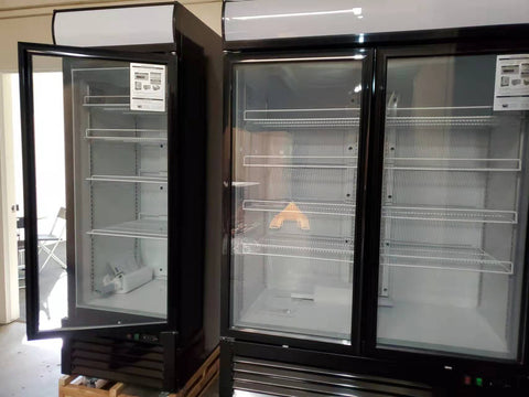 Aceland APF-23BG 27" Black Reach In Glass Door Merchandiser Freezer 22 cu.ft