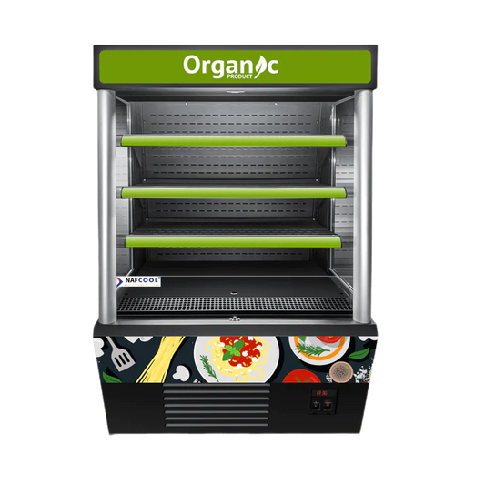 ALK Erina 36'' Steel Open Air Grab Go Display Refrigerator (WHEELS ARE NOT PRE-INSTALLED)