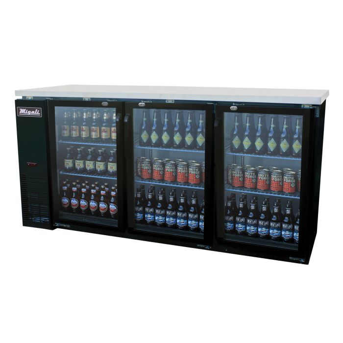 Migali  C-BB72G-HC 72″ Glass Door Back Bar Refrigerator