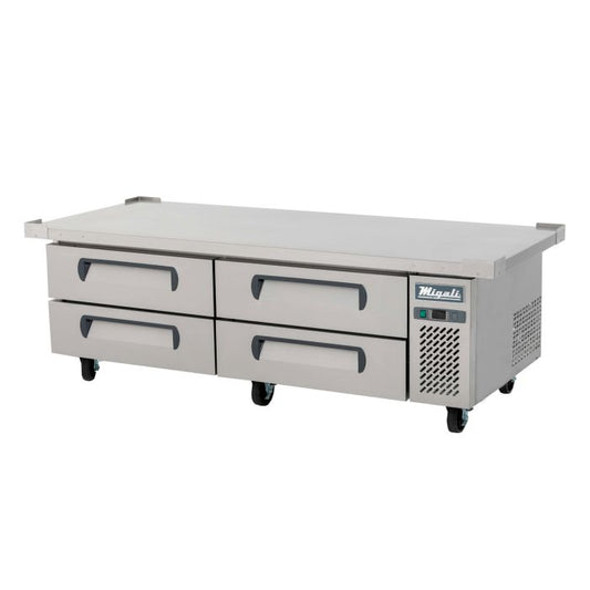 Migali C-CB72-76-HC 72″ Wide Refrigerated Chef Base with 76″ extended top