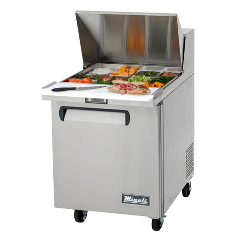 Migali C-SP27-12BT-HC 28" Mega Top Bain Marie Sandwich Prep Refrigerator - 12 Pan