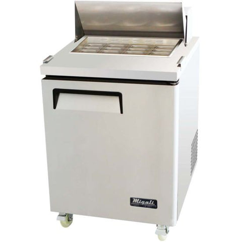 Migali C-SP27-12BT-HC 28" Mega Top Bain Marie Sandwich Prep Refrigerator - 12 Pan