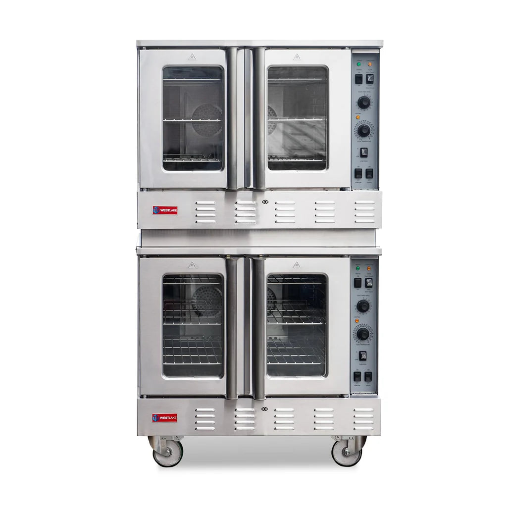 Commercial Convection Oven, WESTLAKE GCO511S 39" Double Deck Full Size Commercial Gas Convection Oven with Legs - 120,000 BTU