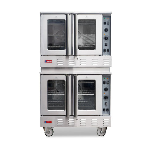 Commercial Convection Oven, WESTLAKE GCO511S 39" Double Deck Full Size Commercial Gas Convection Oven with Legs - 120,000 BTU