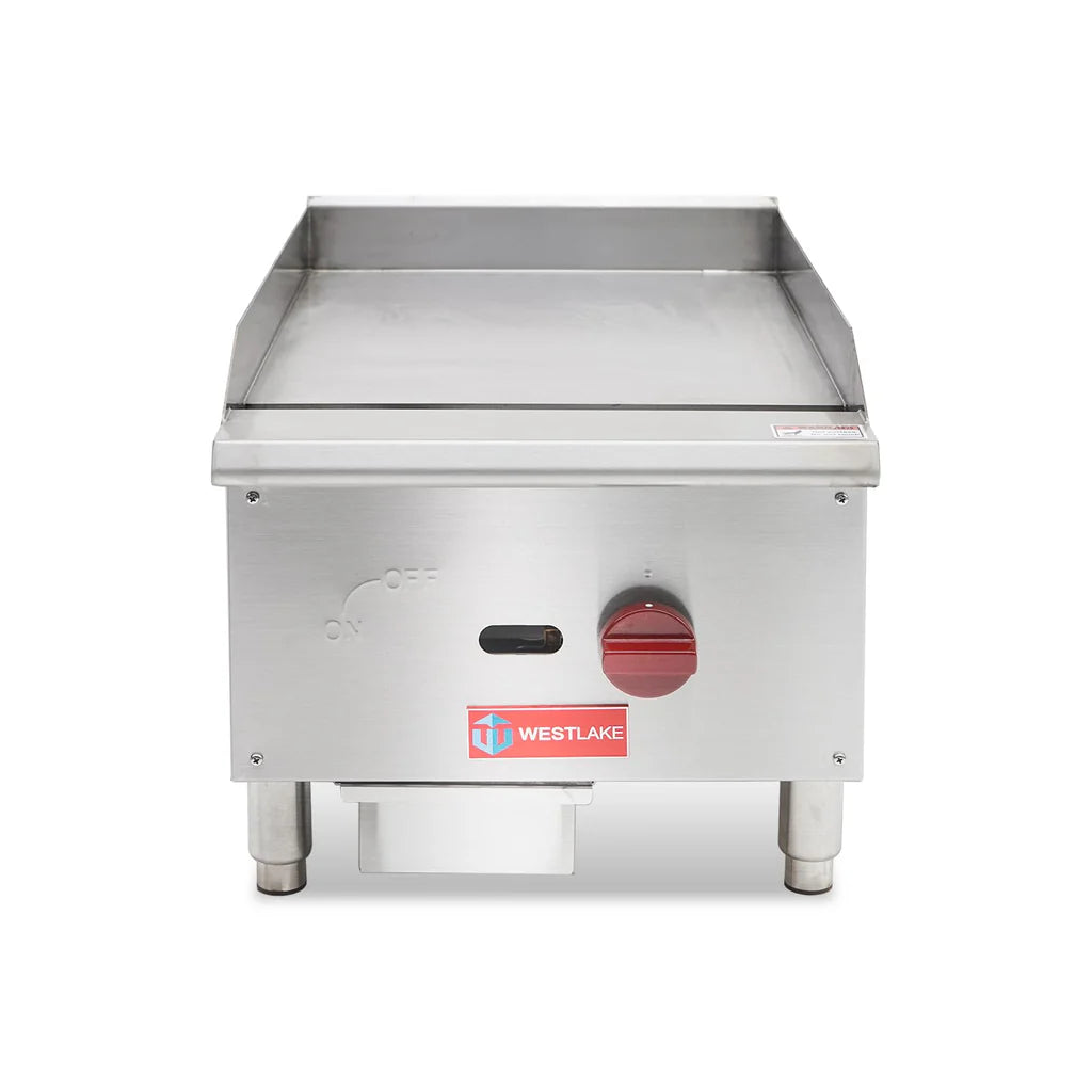 Commercial Gas Griddle, WESTLAKE EGG-16S 16" Countertop Griddle 1 Burner Plate Grill 30,000 BTU