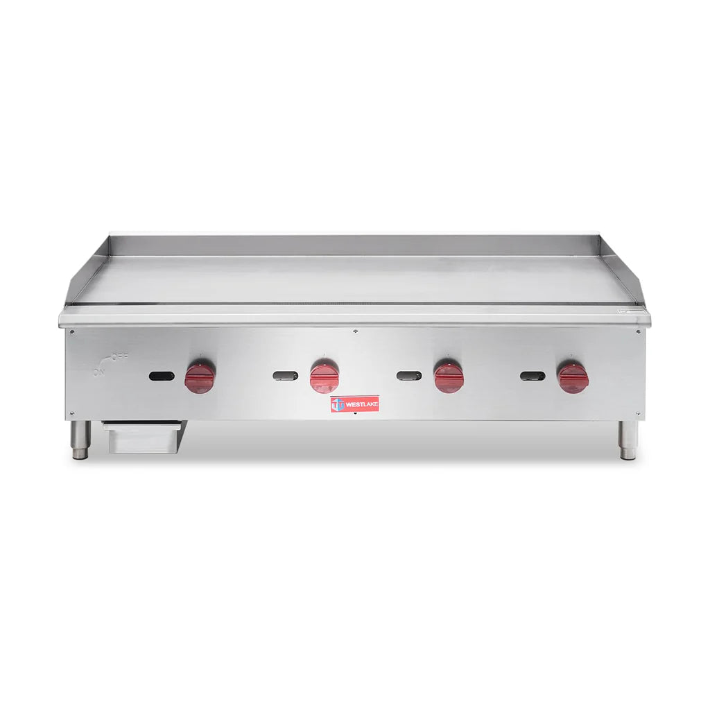 Commercial Gas Griddle, WESTLAKE 48" Countertop Griddle 4 Burner Plate Grill 120,000 BTU