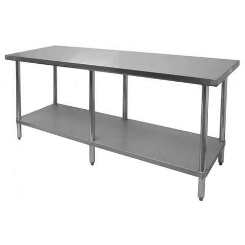 Commercial Work Table WT-E2472- Stainless Steel Top, Galvanized Undershelf  72x24"