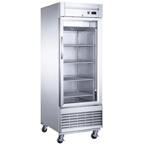 Dukers Appliance Co D28R-GS1 1-Glass Door Reach-In Refrigerator, Bottom Mount, 17.79 cu. ft.