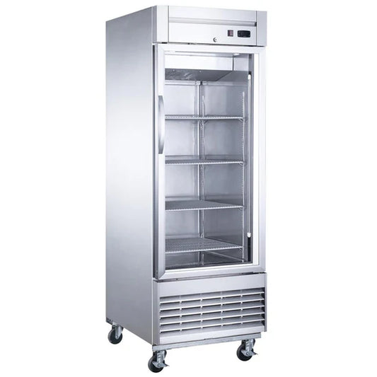 Dukers Appliance Co D28R-GS1 1-Glass Door Reach-In Refrigerator, Bottom Mount, 17.79 cu. ft.