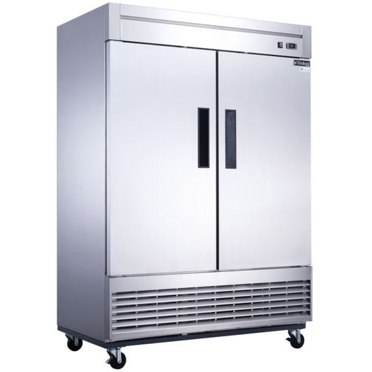 Dukers D55F 2-Door Commercial Freezer in Stainless Steel