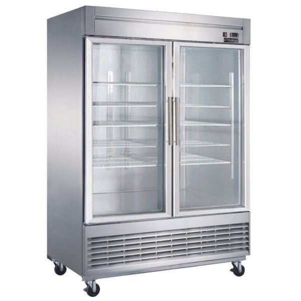 Dukers D55F-GS2 Bottom Mount Glass 2-Door Commercial Reach-in Freezer