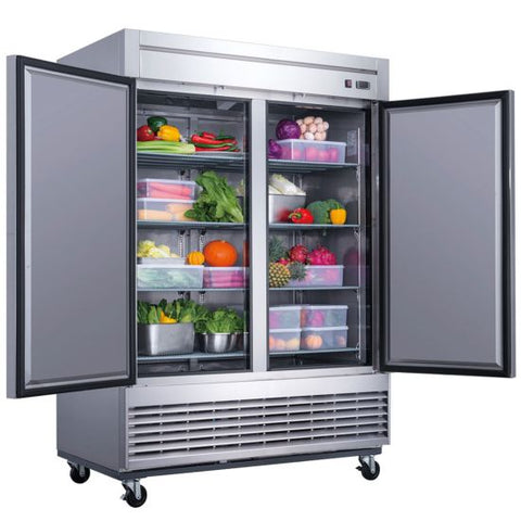 Dukers D55F 2-Door Commercial Freezer in Stainless Steel