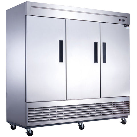 Dukers D83R 3-Door Commercial Refrigerator in Stainless Steel