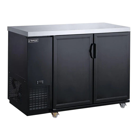 Dukers DBB60-M2 57 Inch Refrigerated Back Bar Cooler with Lockable Doors Stainless Steel