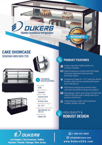 Dukers DDM48R – Straight Glass 48″ Cake Showcase