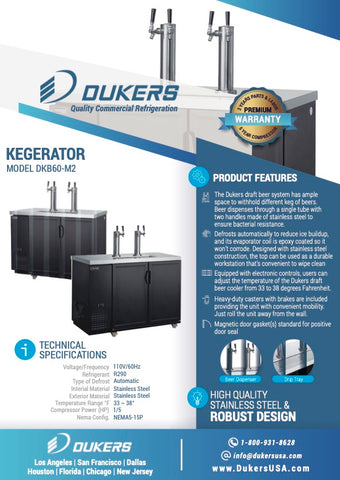 Dukers DKB60-M2 Dual Tap Kegerator