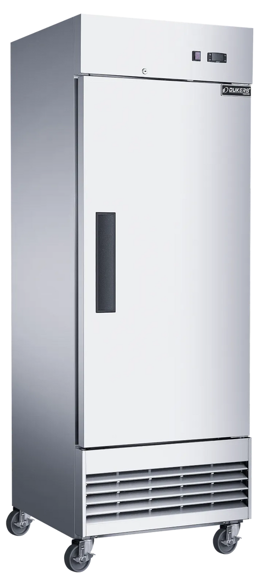 Dukers D28ER Compact Single Door Commercial Refrigerator in Stainless Steel