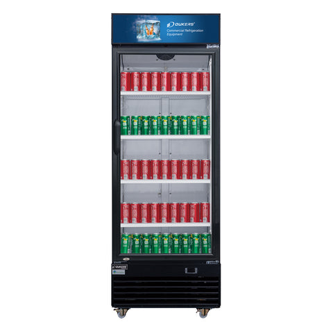 Dukers LG-430 Commercial Single Glass Swing Door Merchandiser Refrigerator 15.1 cu. ft.