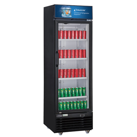 Dukers DSM-19R Commercial Single Glass Swing Door Merchandiser Refrigerator 18.7 cu. ft.