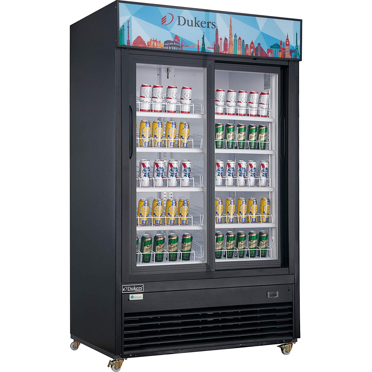 Dukers DSM-40SR Commercial Glass SLIDING Door Merchandiser Refrigerator(Black)