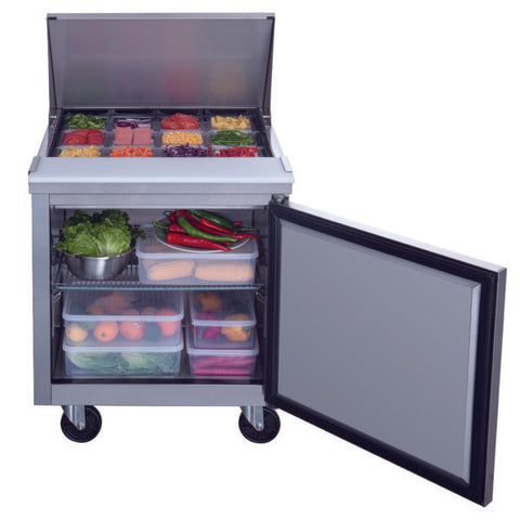 Dukers DSP29-12M-S1 1-Door Commercial Food Prep Table Refrigerator_Mega Top