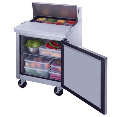 Dukers DSP29-8-S1 1-Door Commercial Food Prep Table Refrigerator in Stainless