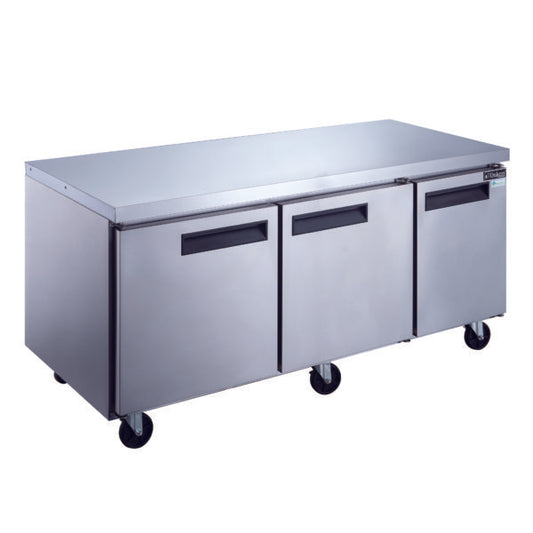 Dukers DUC72F 3-Door Undercounter Commercial Freezer in Stainless Steel