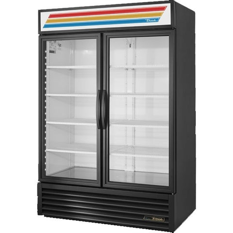 True GDM-49-HC~TSL01 54 1/8" White Two Section Glass Door Refrigerated Merchandi