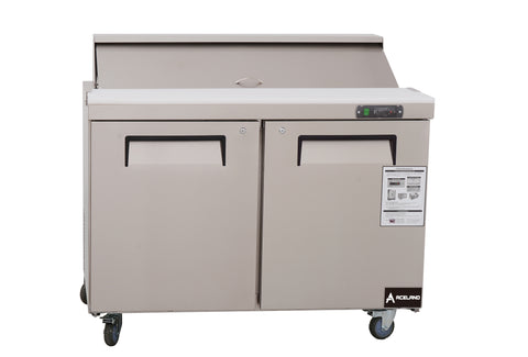 Aceland ASR-48B Stainless Steel 48" Food Prep Table Refrigerator