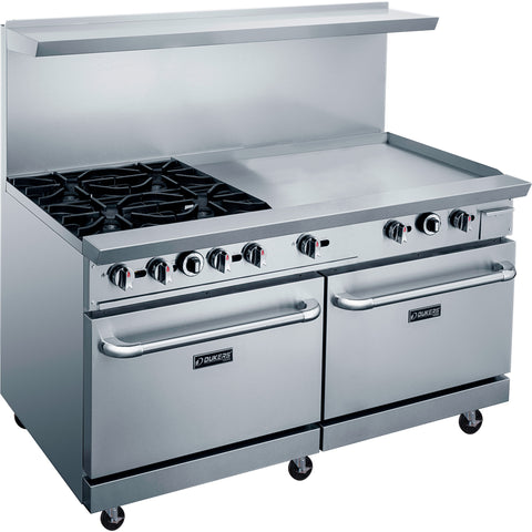 Dukers DCR60-4B36GM 60″ Gas Range with Four (4) Open Burners & 36″ Griddle