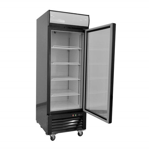 Aceland APF-23BG 27" Black Reach In Glass Door Merchandiser Freezer 22 cu.ft