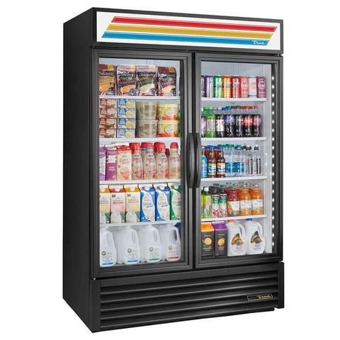 True GDM-49-HC~TSL01 54 1/8" White Two Section Glass Door Refrigerated Merchandi