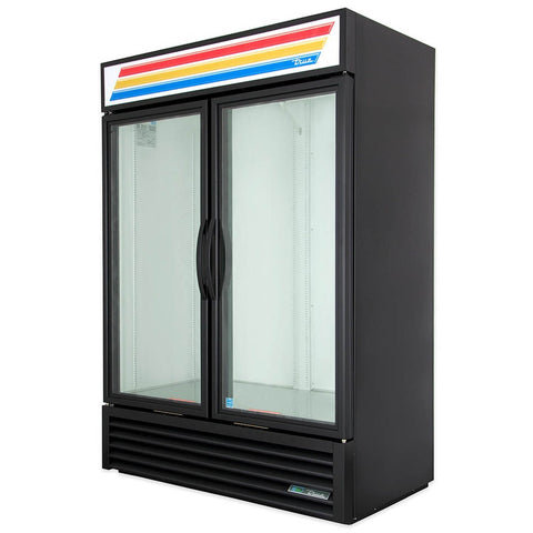 True GDM-49-HC~TSL01 54 1/8" White Two Section Glass Door Refrigerated Merchandi