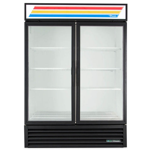 True GDM-49-HC~TSL01 54 1/8" White Two Section Glass Door Refrigerated Merchandi