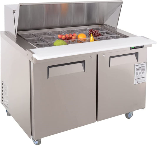 Aceland ASR-48BM Stainless Steel 48" Mega Top Food Prep Table Refrigerator