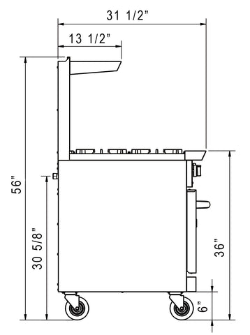 Dukers DCR24-4B 24″ Gas Range with Four (4) Open Burners