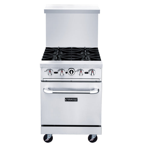 Dukers DCR24-4B 24″ Gas Range with Four (4) Open Burners
