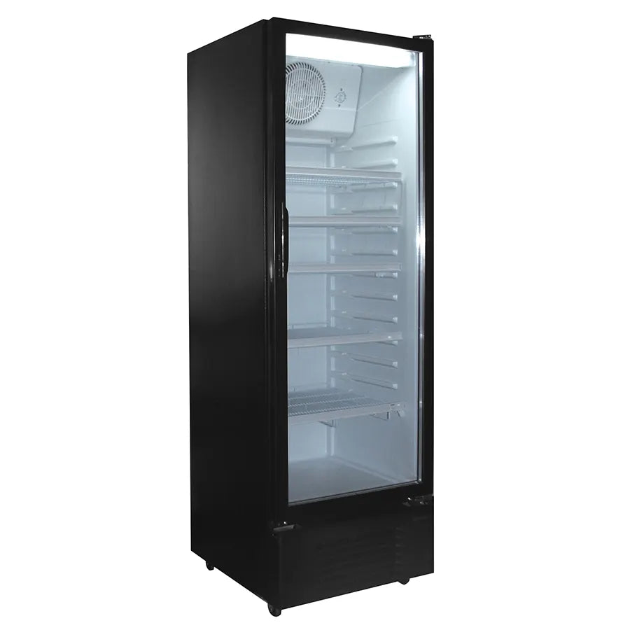 Excellence GDR-12HC 25" One Glass Door Merchandiser Refrigerator, Black Exterior, 12 cu. ft.