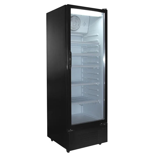 Excellence GDR-10HC 25" One Glass Door Merchandiser Refrigerator, Black Exterior, 9 cu. ft.