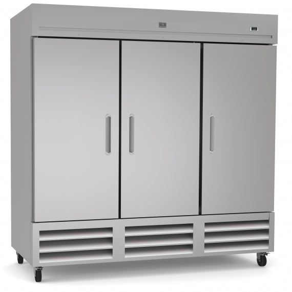 Kelvinator KCHRI81R3DF 81" Three Solid Door Reach-In Freezer, Bottom Mount