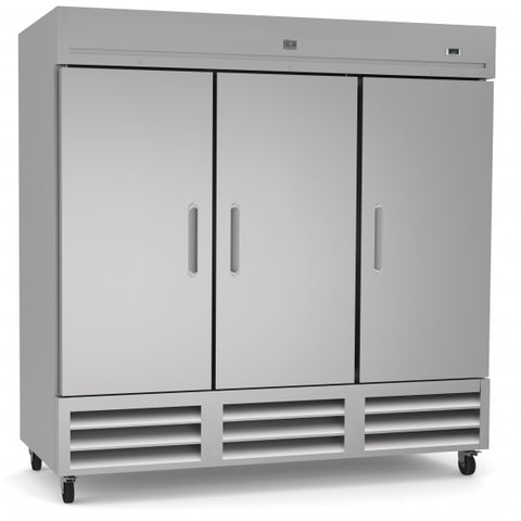 Kelvinator KCHRI81R3DF 81" Three Solid Door Reach-In Freezer, Bottom Mount