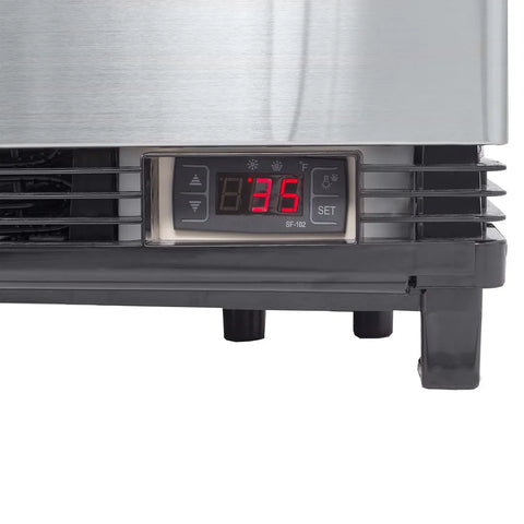 Maxx Cold MECR-31D 16" Self Service Countertop Refrigerated Display Case with 2 Pass-Thru Hinged Glass Doors , 3 Shelves - 2.89 cu. ft.