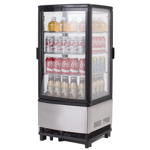 Maxx Cold MECR-32D 16" Self Service Countertop Refrigerated Display Case with 2 Pass-Thru Hinged Glass Doors , 3 Shelves - 3.03 cu. ft.