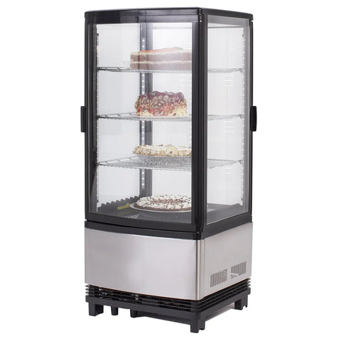 Maxx Cold MECR-32D 16" Self Service Countertop Refrigerated Display Case with 2 Pass-Thru Hinged Glass Doors , 3 Shelves - 3.03 cu. ft.