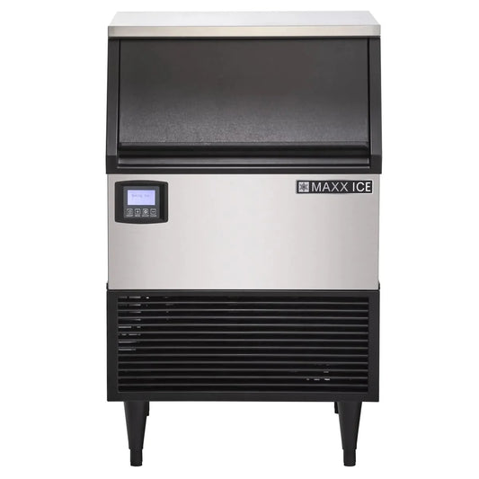 Maxx Ice MIM150NH 24" Air Cooled Half Cube 152 lb Undercounter Ice Machine with 75 lb Bin SKU MAX-MIM150NH
